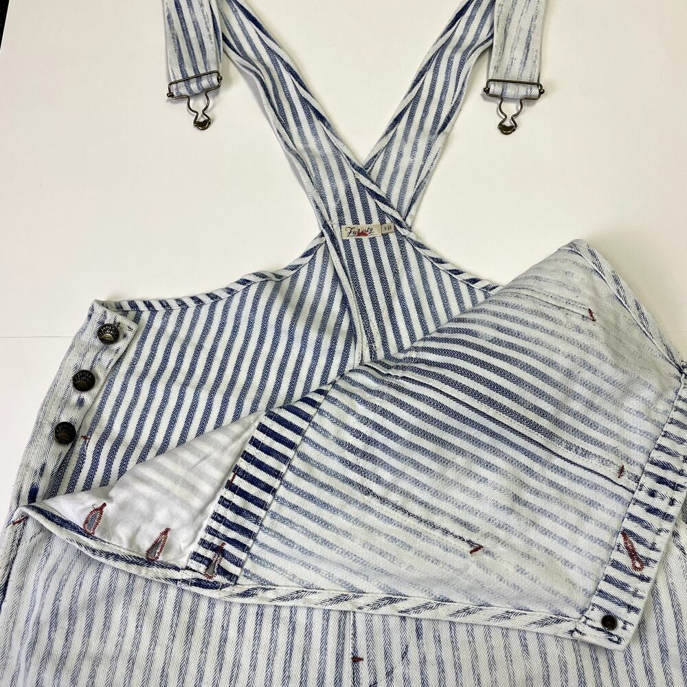 Faherty Topsail Overall Small Railroad Stripe Faded Boho Slouchy Classic - Picture 7 of 16